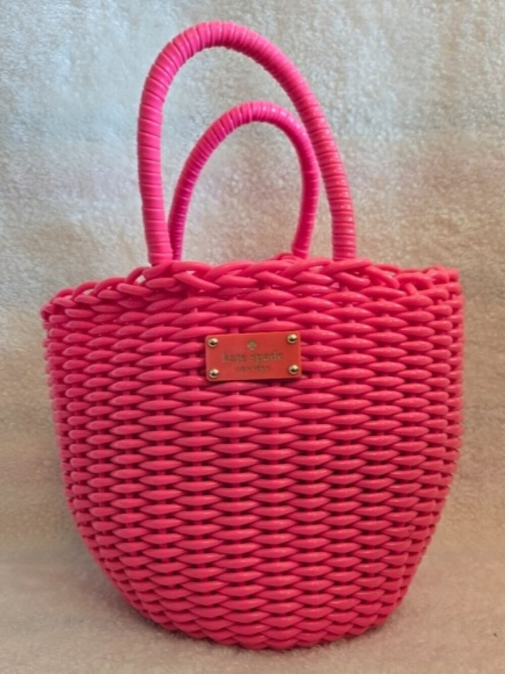 Kate Spade Pink Woven Vinyl Handbag